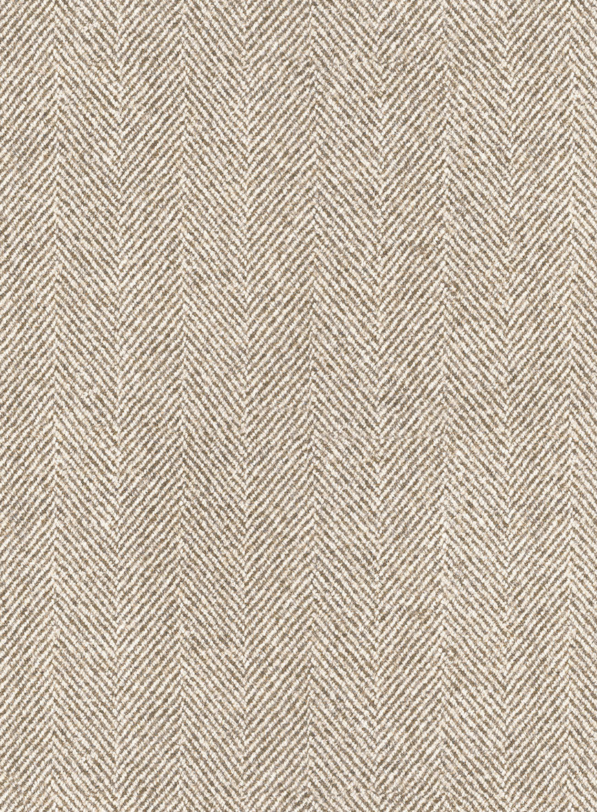 Naples Wide Herringbone Beige Tweed Pants - Image 2