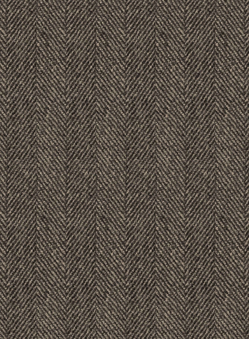 Naples Wide Herringbone Brown Tweed Pants - Image 3