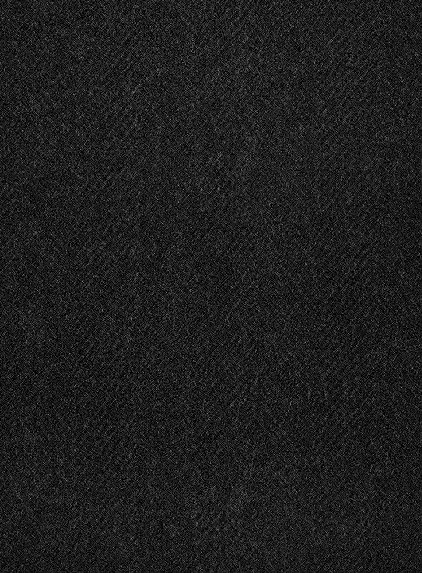 Naples Wide Herringbone Charcoal Tweed Newsboy Cap - Image 4