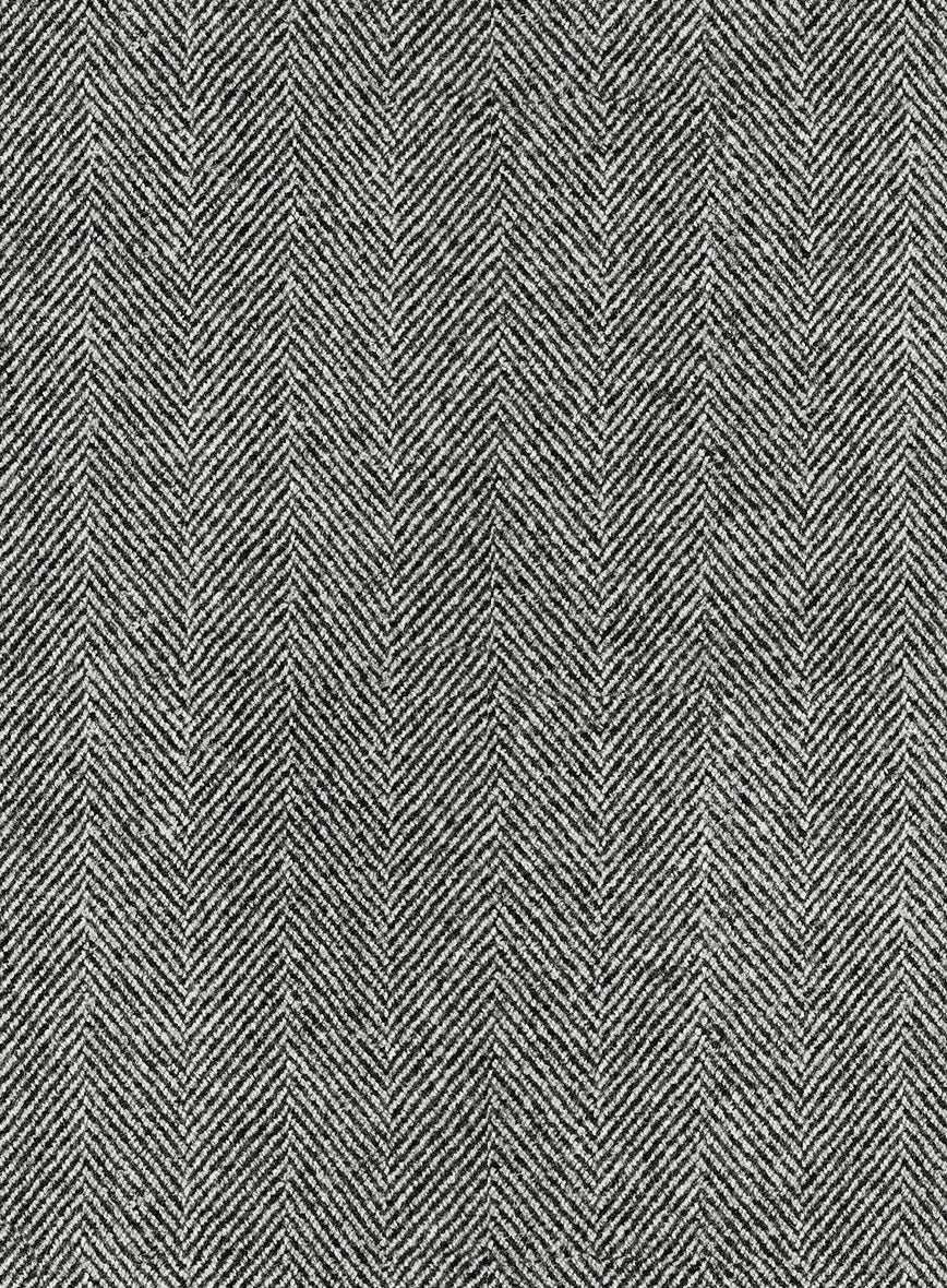 Naples Wide Herringbone Gray Tweed Jacket - Image 2