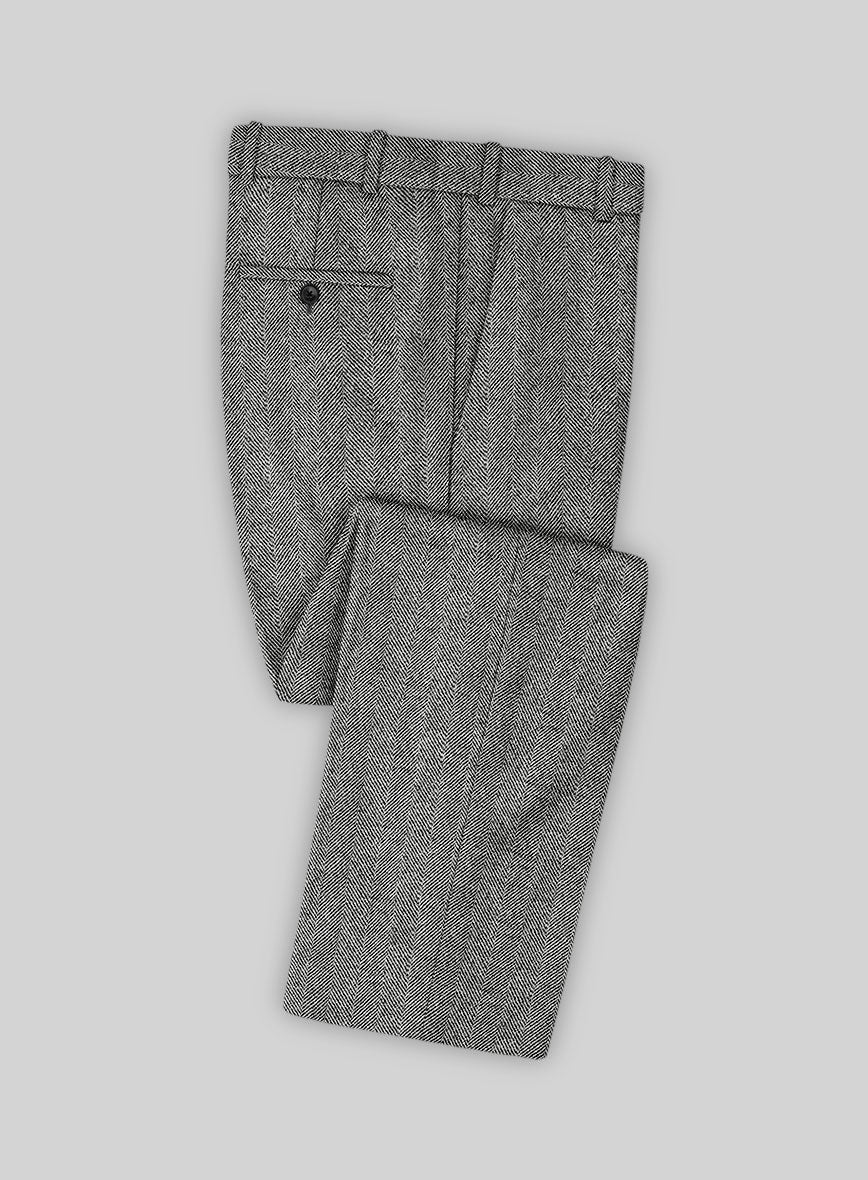 Naples Wide Herringbone Gray Tweed Suit - Image 4
