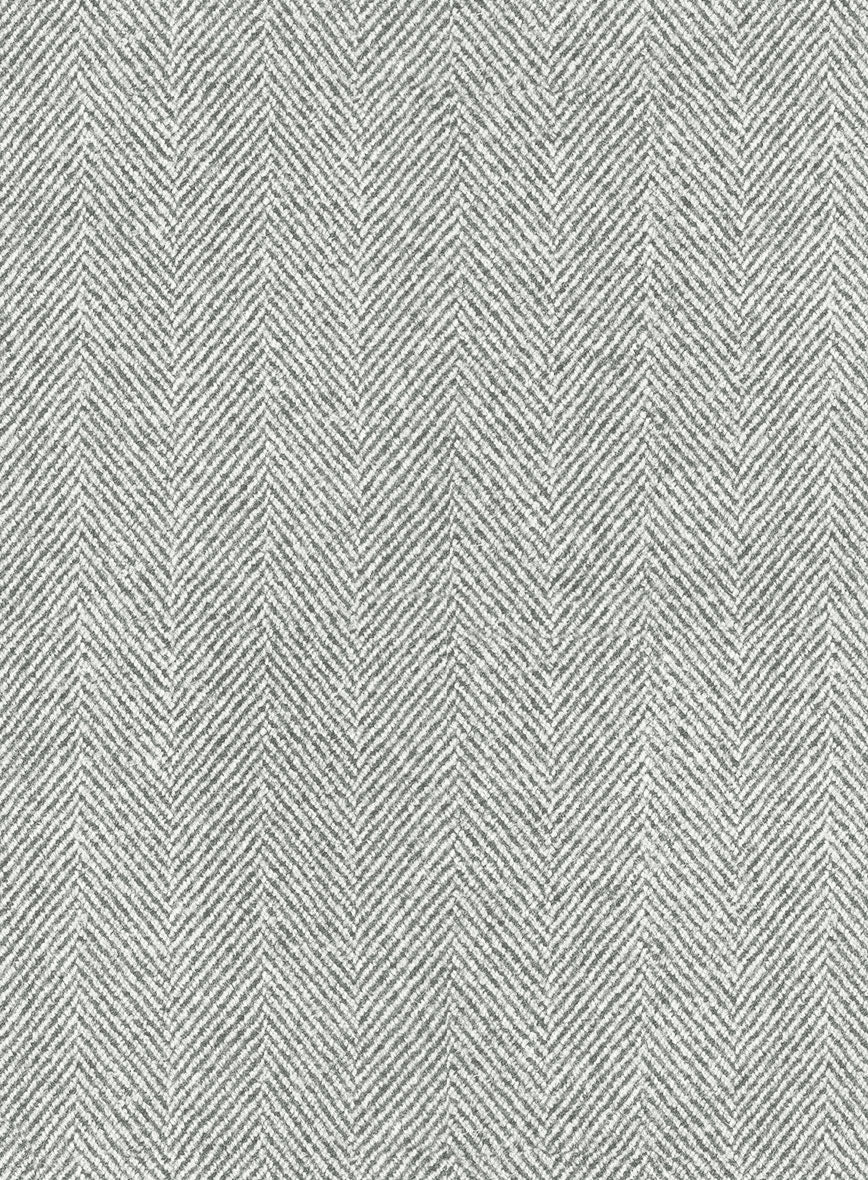 Naples Wide Herringbone Light Gray Tweed Suit - Image 9