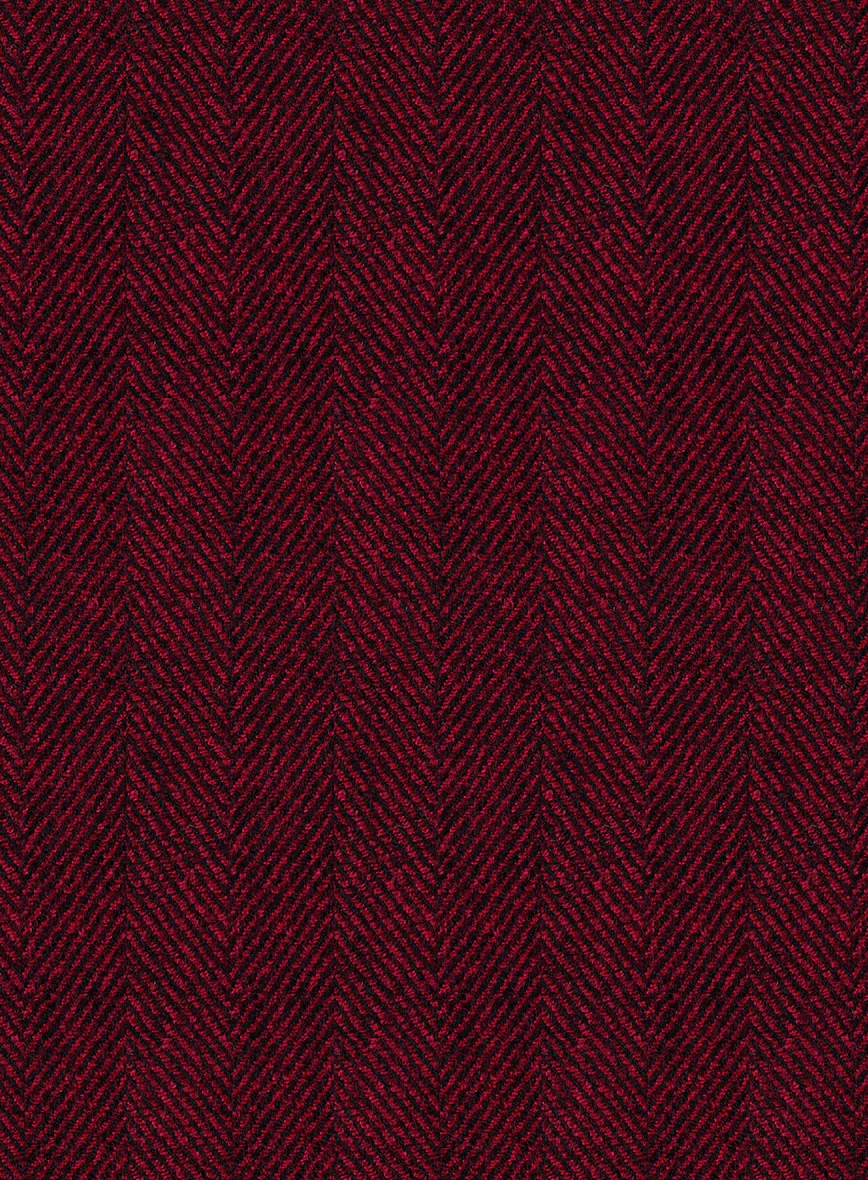Naples Wide Herringbone Mahogany Tweed Pants - Image 3