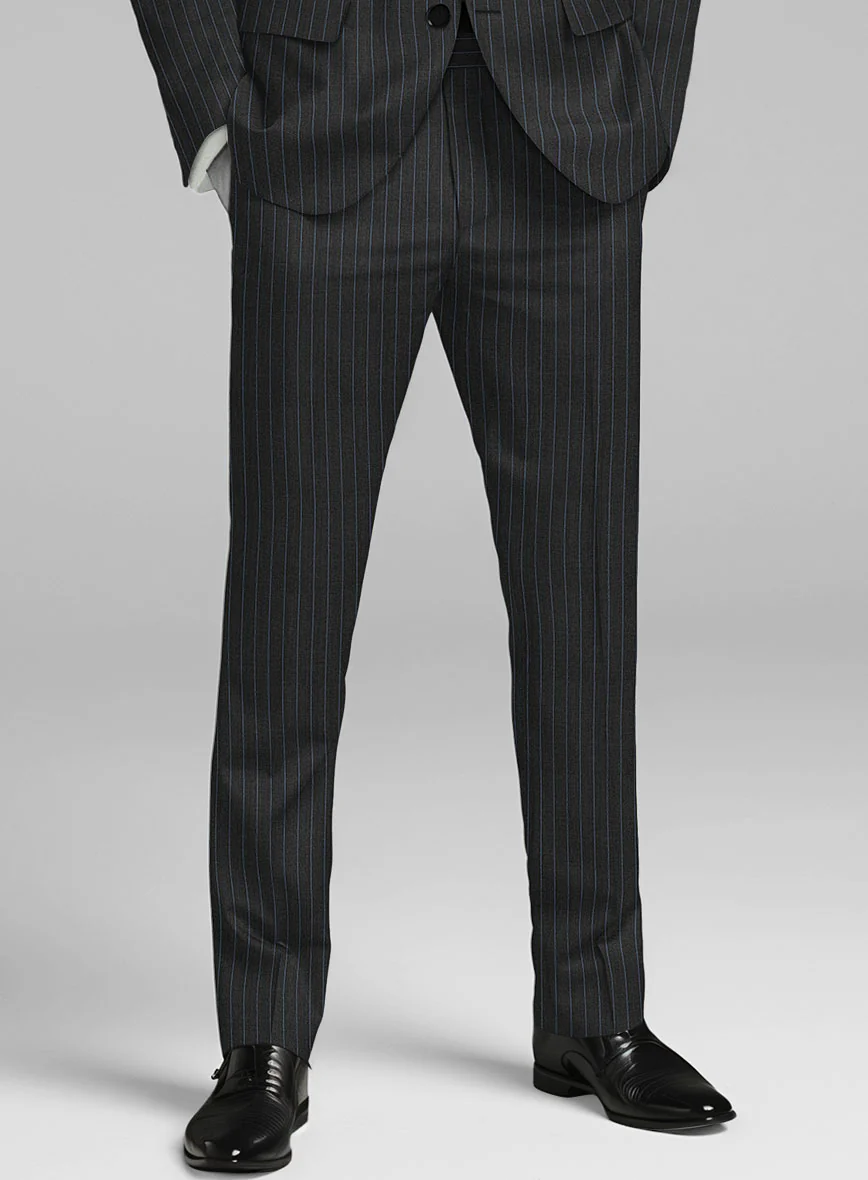 Napolean Abelino Stripe Black Wool Pants - Image 2