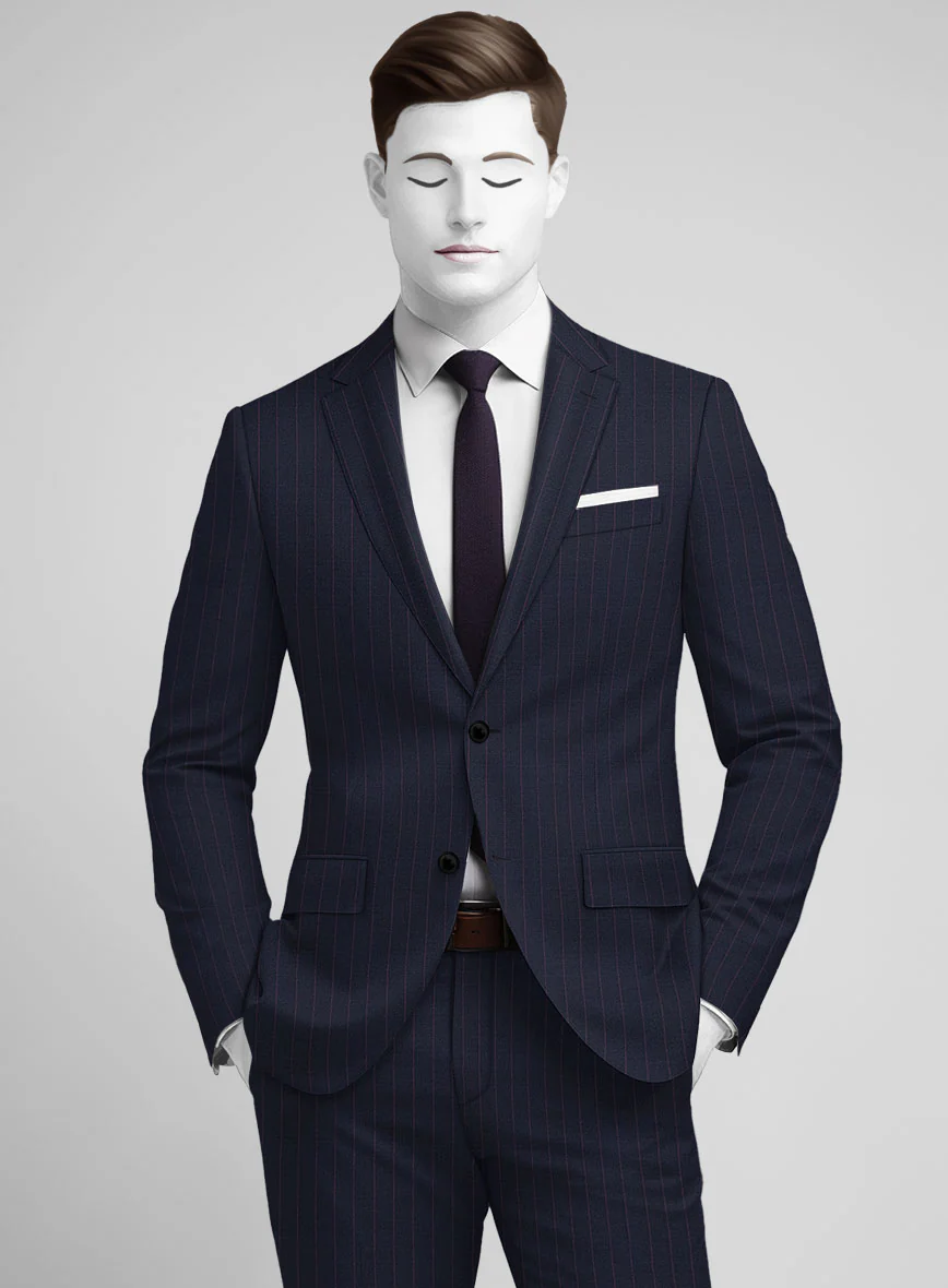Napolean Abelino Stripe Blue Wool Jacket - Image 2