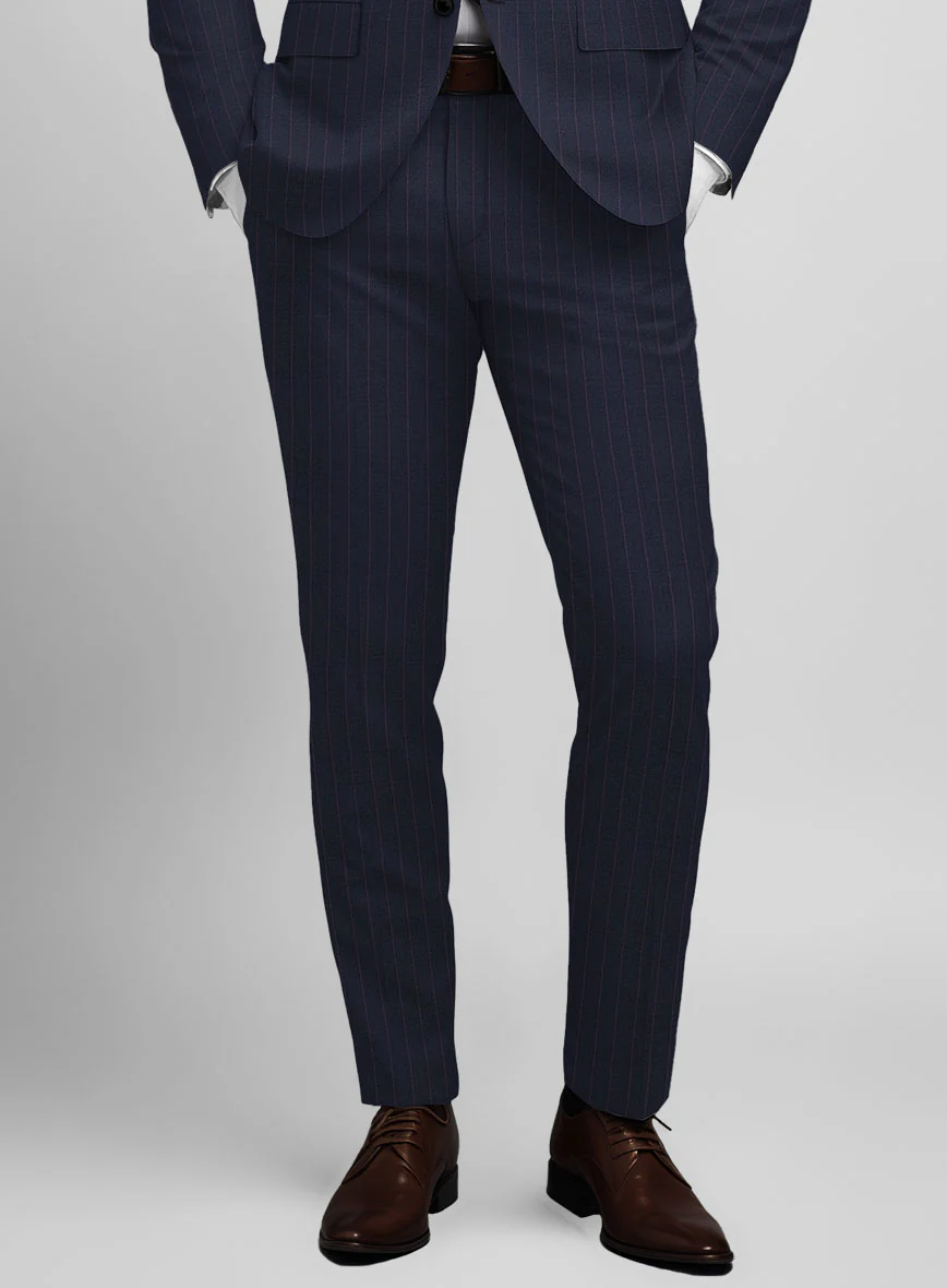 Napolean Abelino Stripe Blue Wool Pants - Image 2
