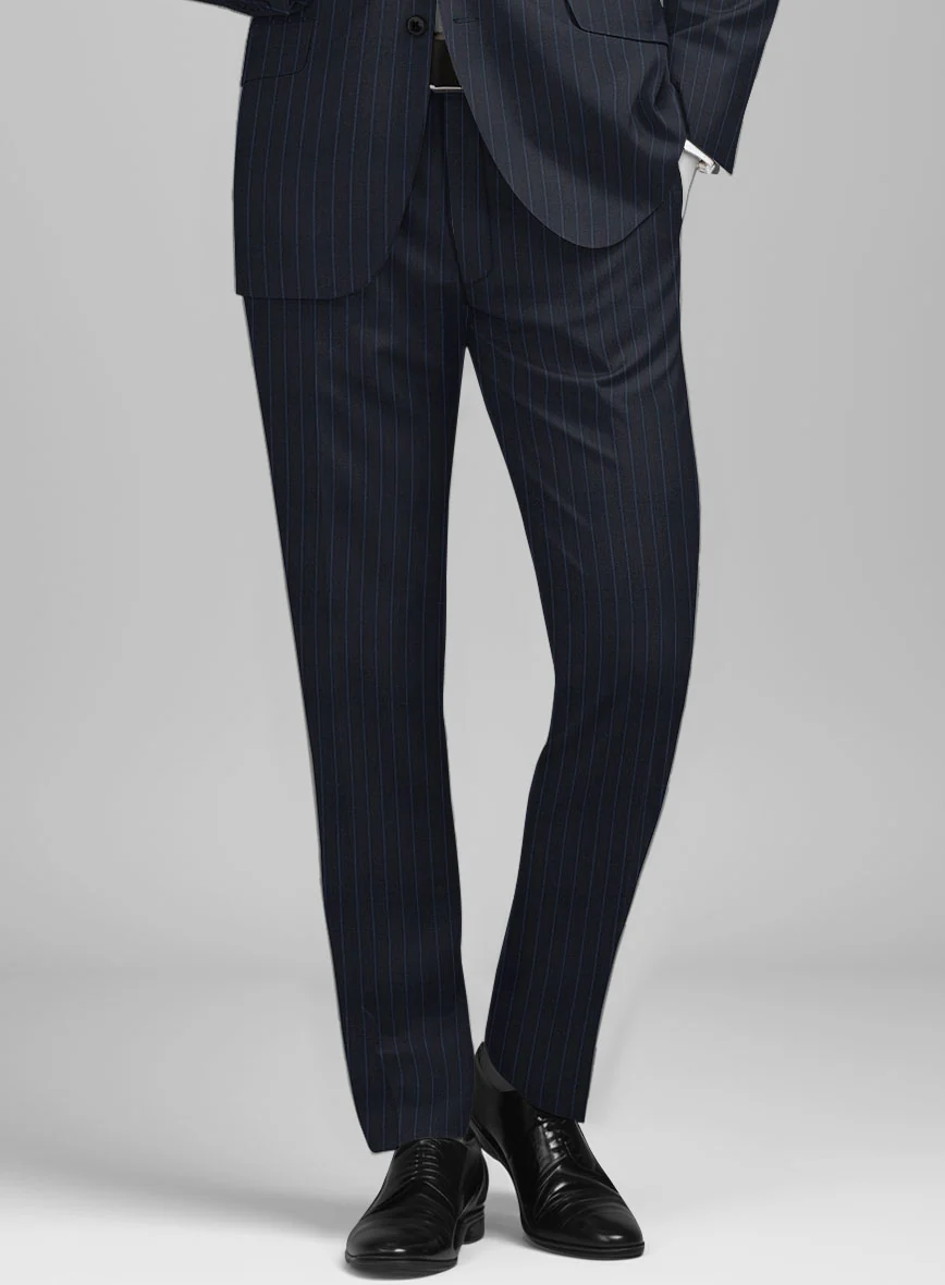 Napolean Abelino Stripe Dark Blue Wool Suit - Image 5