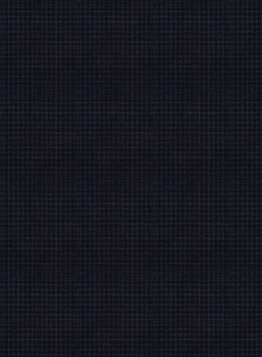 Napolean Alda Gingham Dark Blue Wool Pants - Image 3