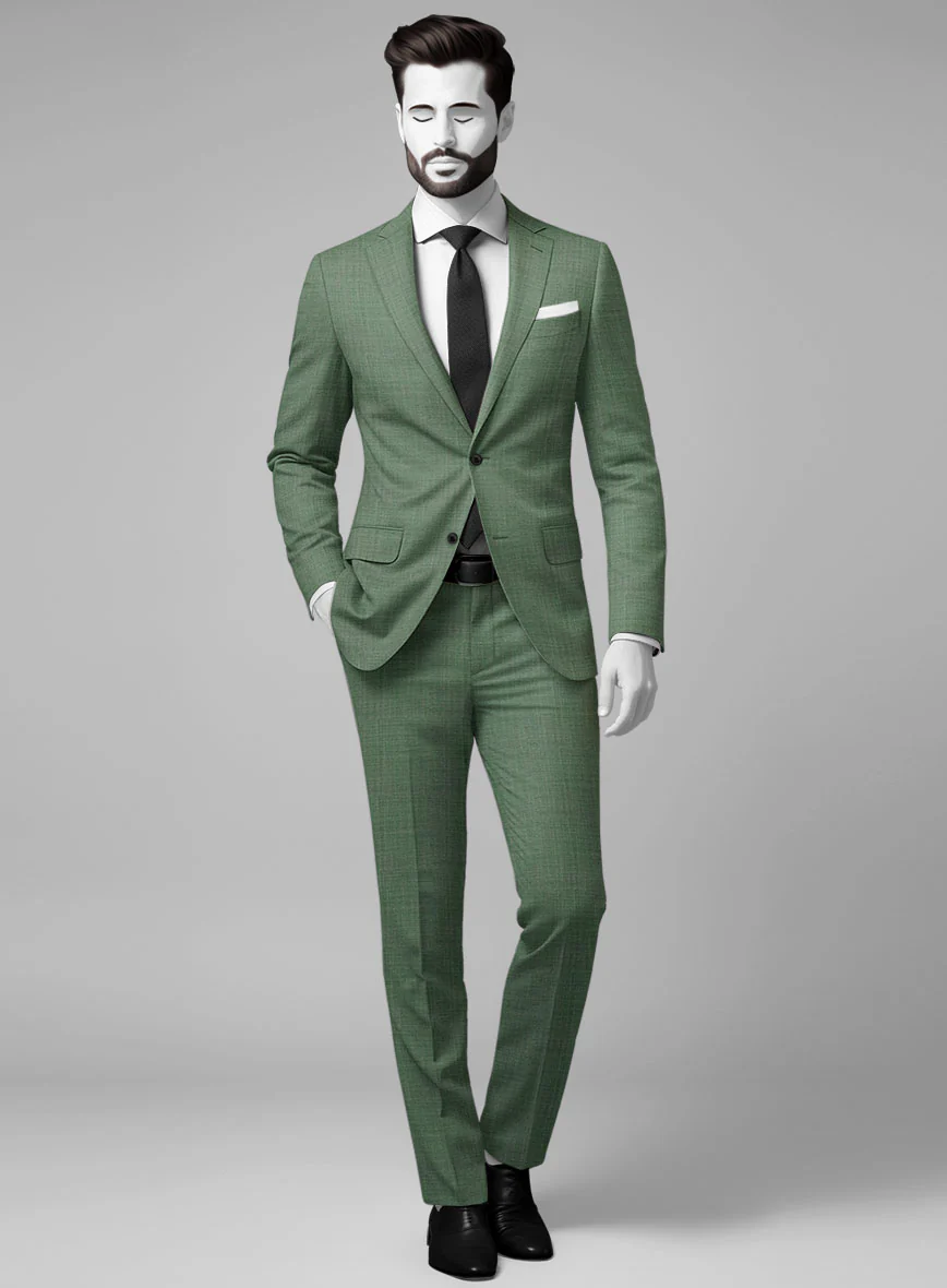 Napolean Amaro Sage Green Wool Suit
