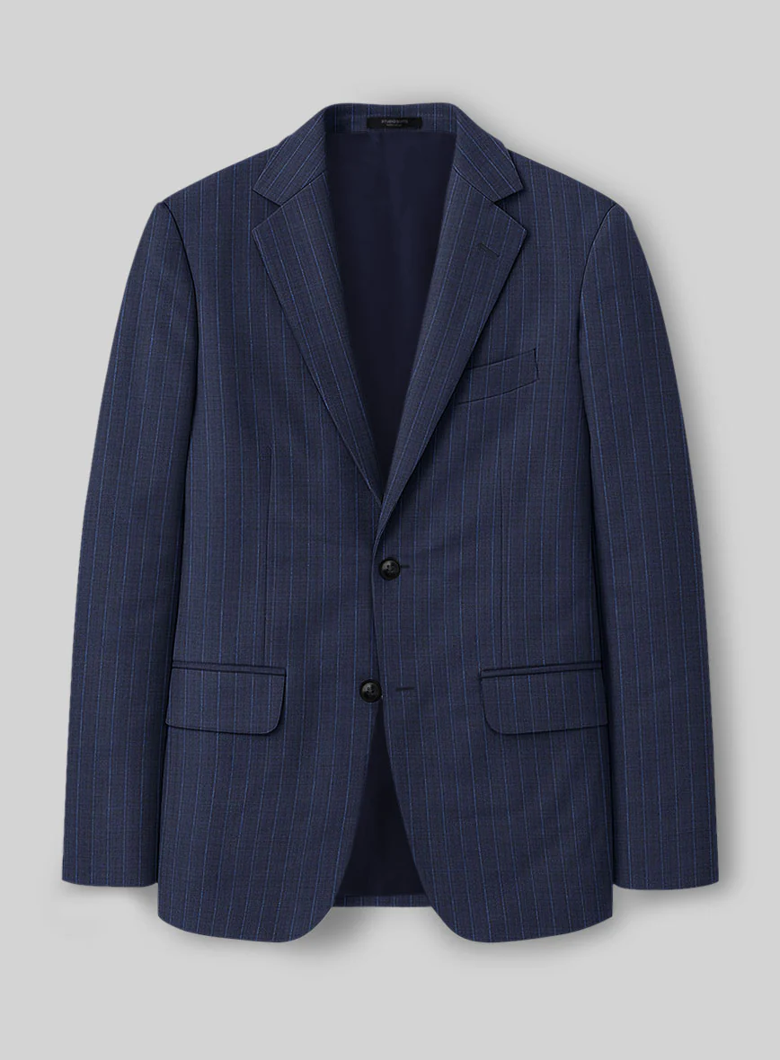 Napolean Argio Stripe Ink Blue Wool Jacket