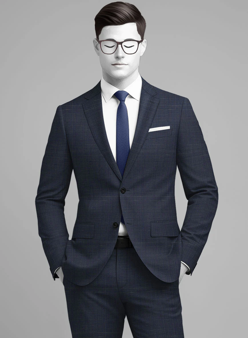 Napolean Ariel Nailhead Blue Wool Suit - Image 3