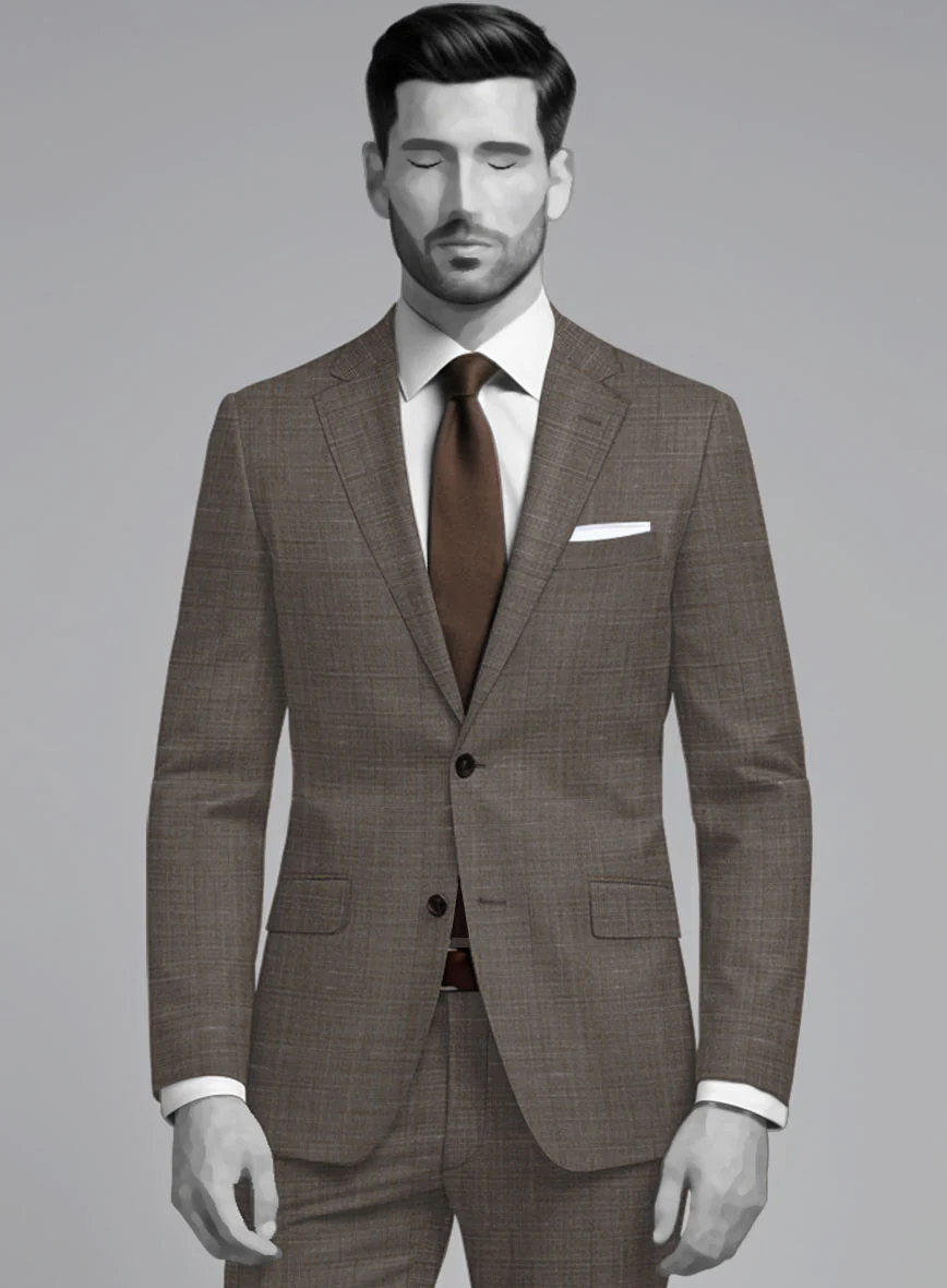 Napolean Ariel Nailhead Dark Brown Wool Suit - Image 5