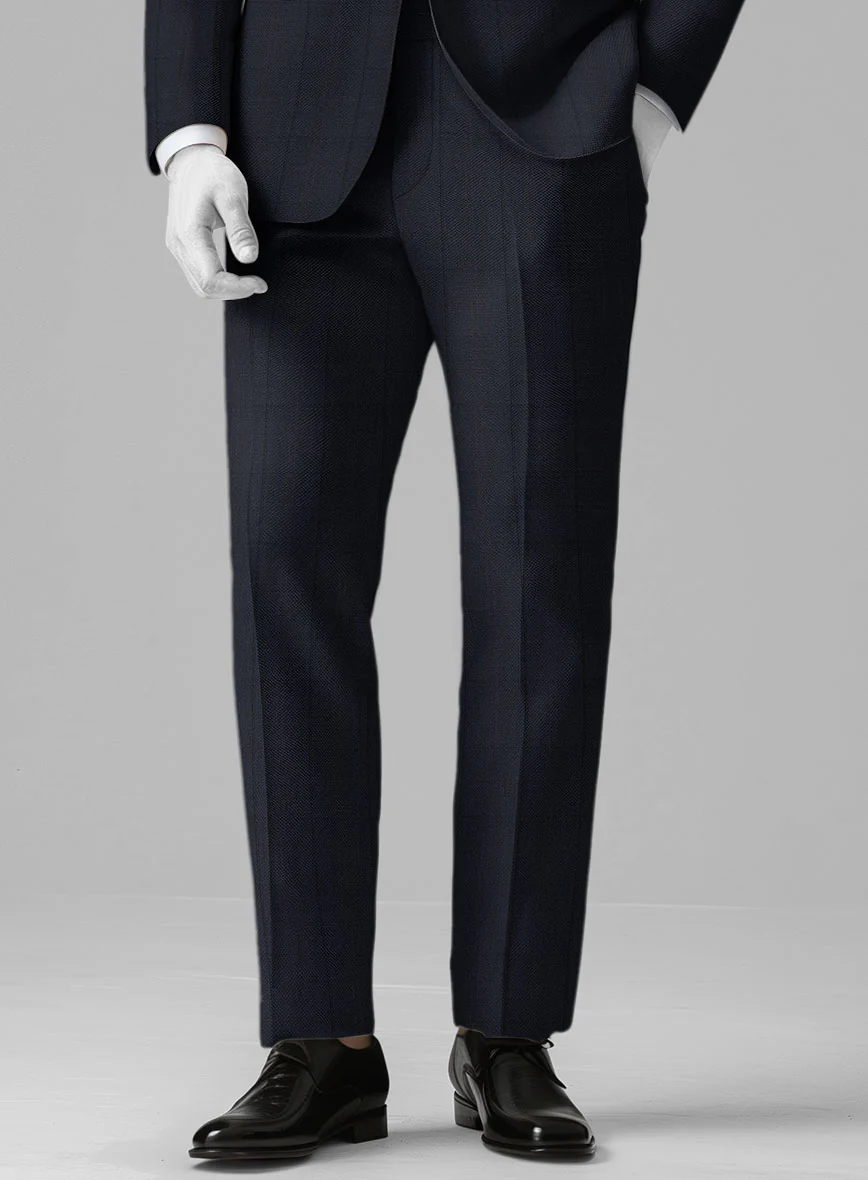 Napolean Artici Windowpane Blue Wool Pants - Image 2