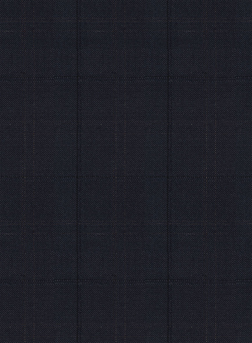 Napolean Artici Windowpane Blue Wool Pants - Image 3