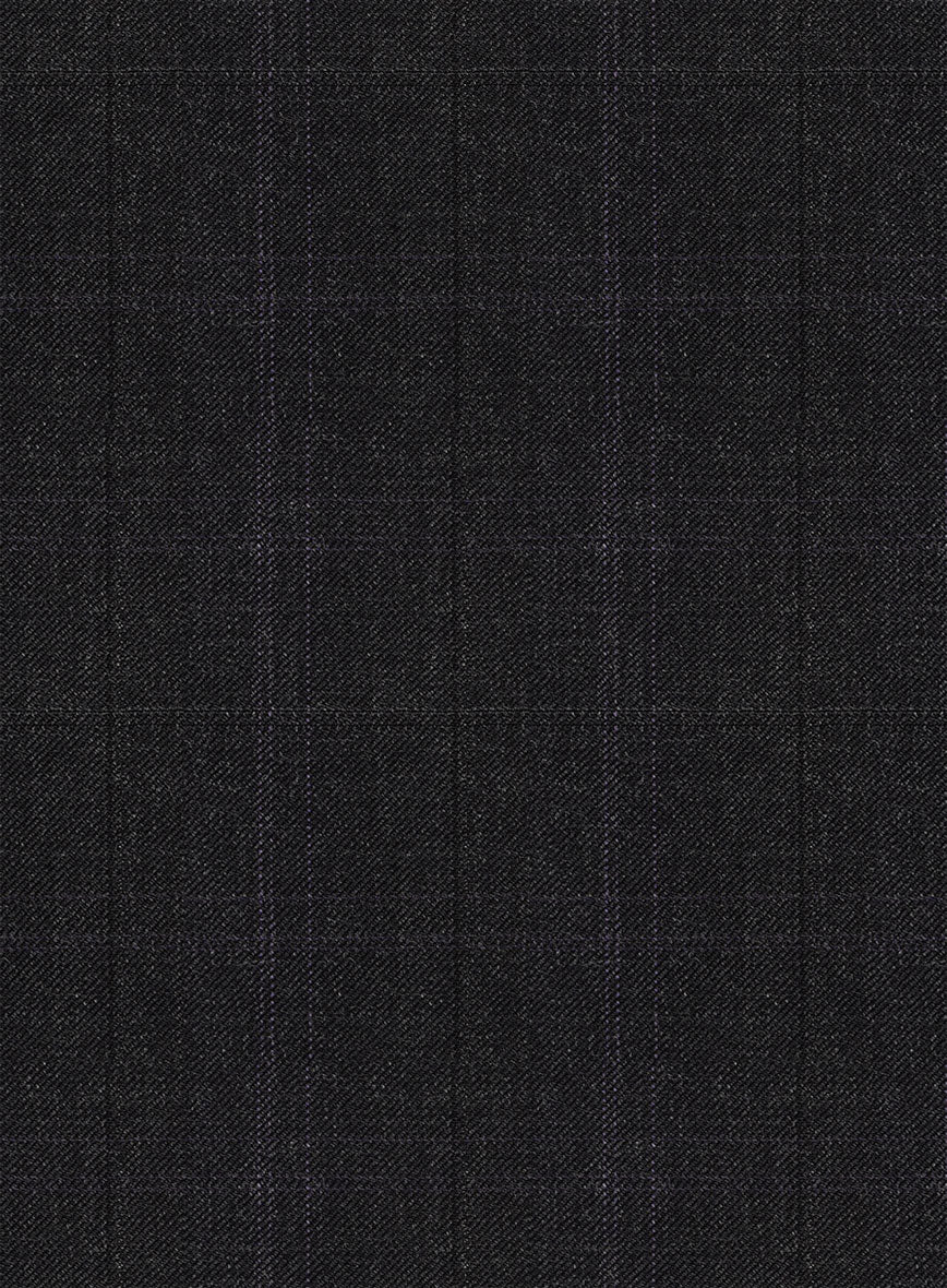 Napolean Artici Windowpane Charcoal Wool Suit - Image 7