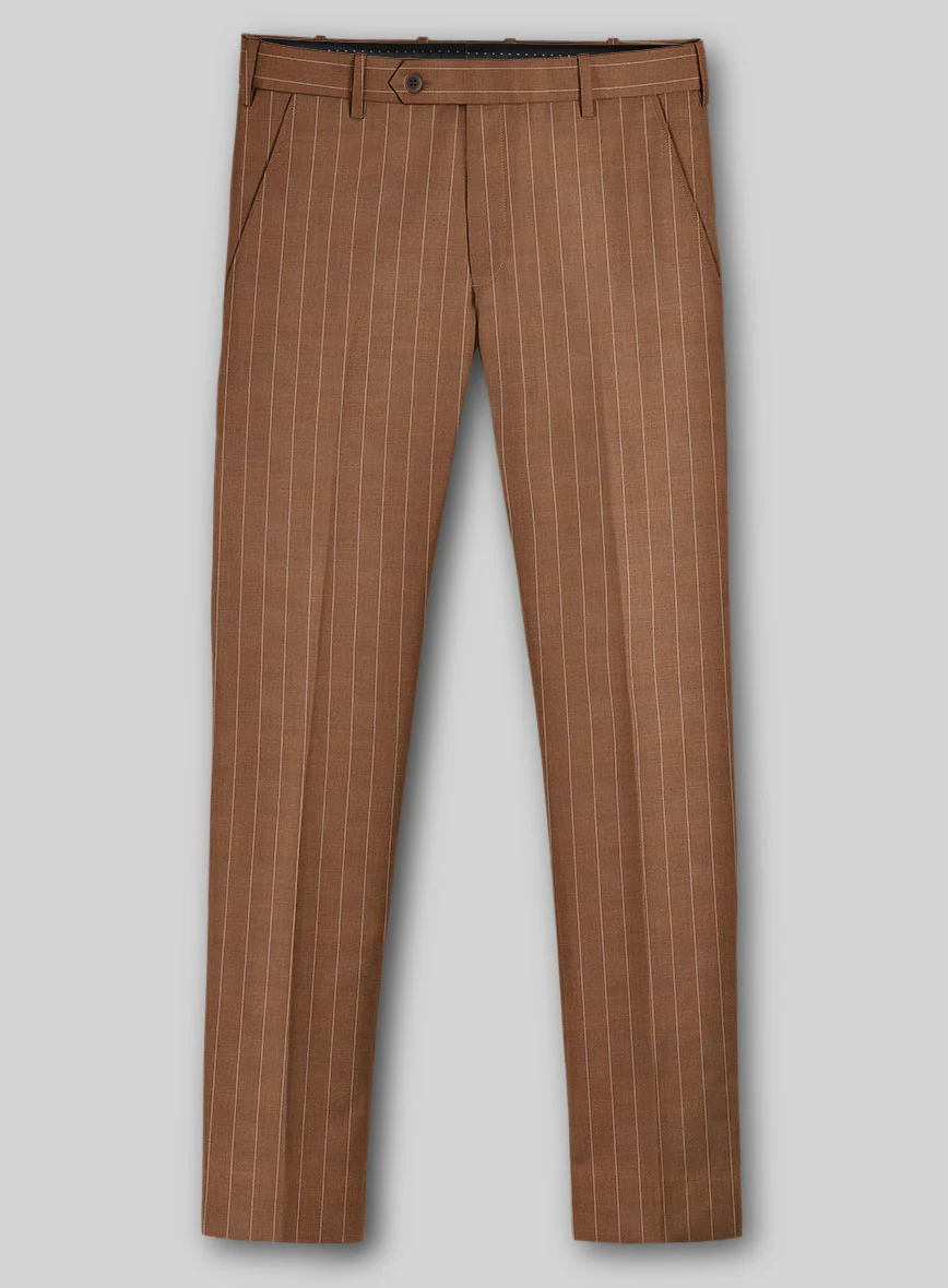 Napolean Avrino Stripe Brown Wool Pants - Image 2