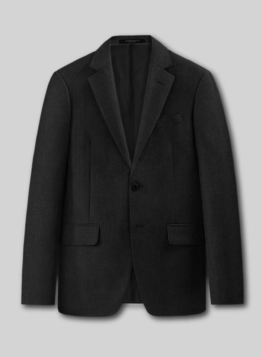 Napolean Basket Weave Black Wool Suit - Image 4