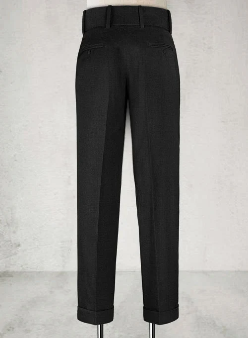 Napolean Black Double Gurkha Wool Trousers - Image 3