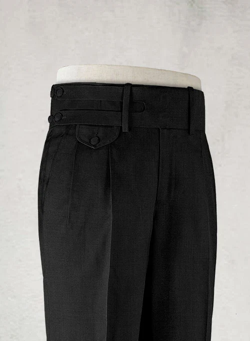 Napolean Black Double Gurkha Wool Trousers - Image 5