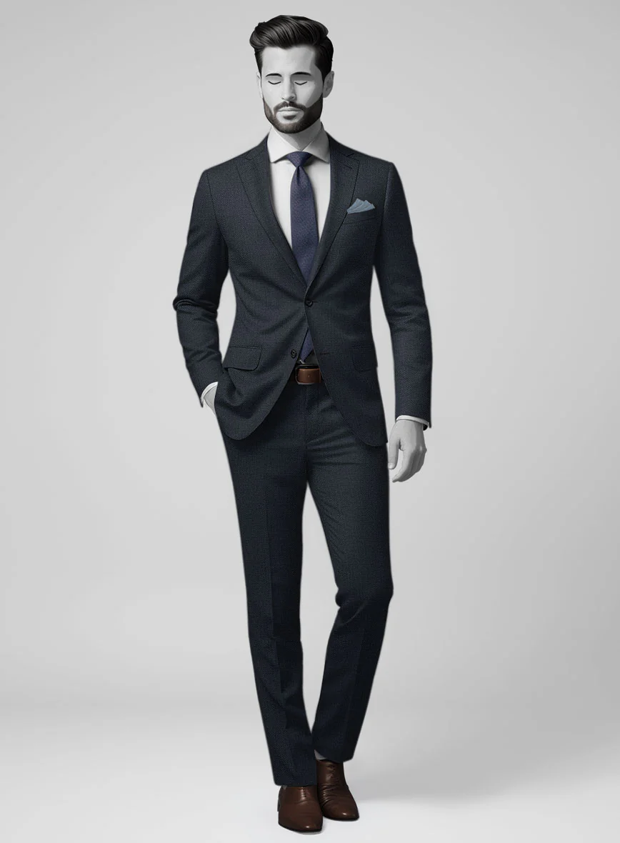 Napolean Blue Birdseye Wool Suit