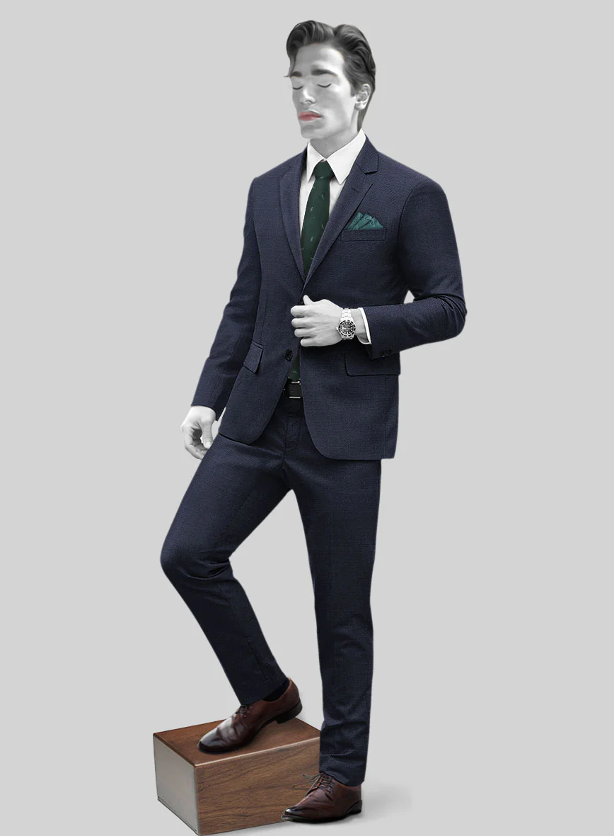 Napolean Bob Weave Blue Wool Suit