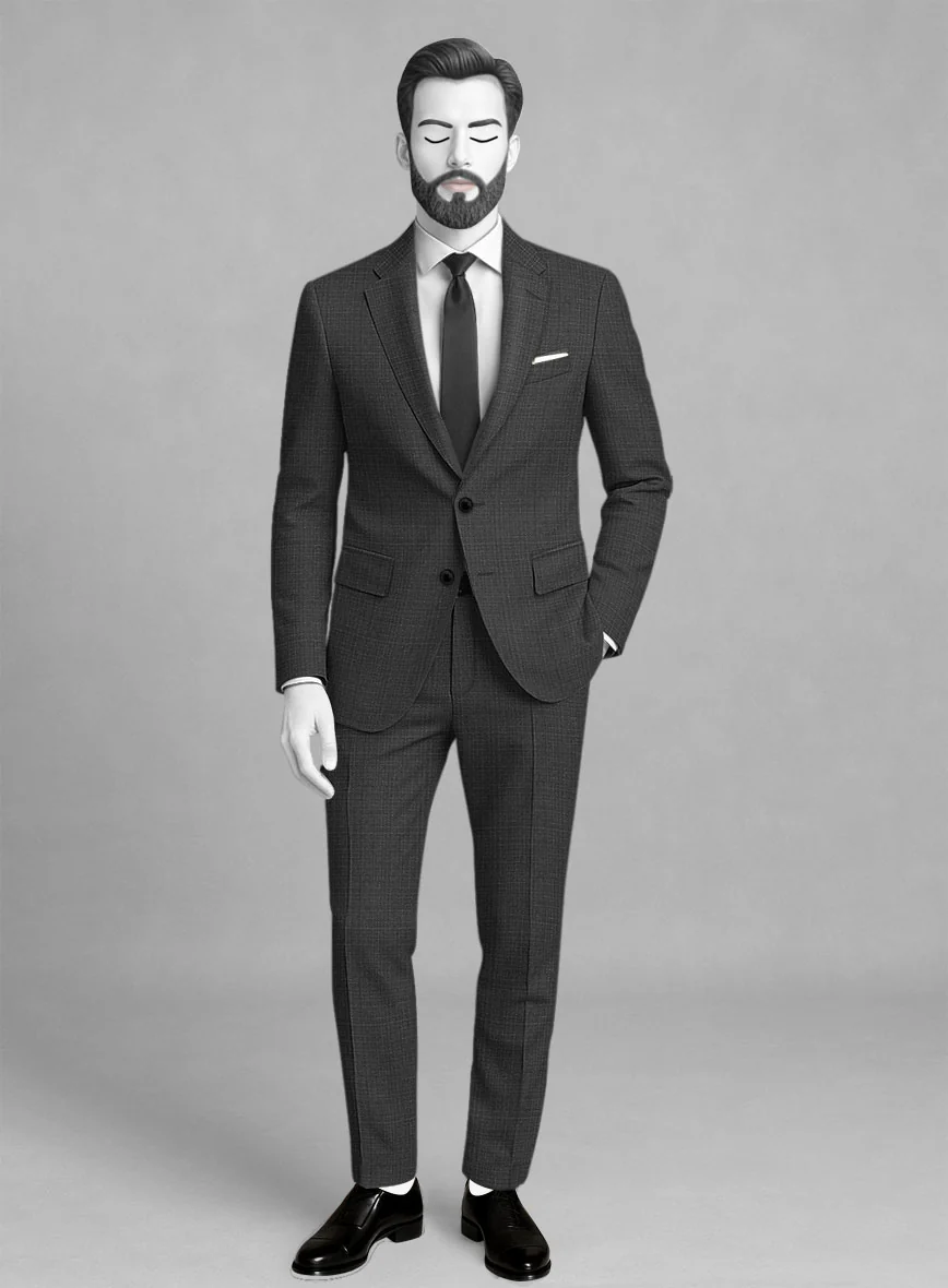 Napolean Bob Weave Gray Wool Suit