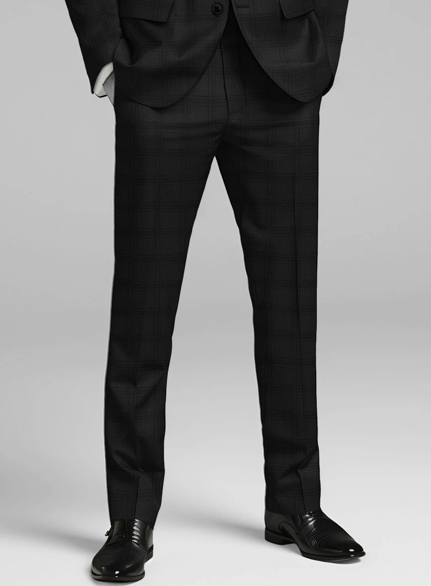 Napolean Brook Overcheck Black Wool Pants - Image 2