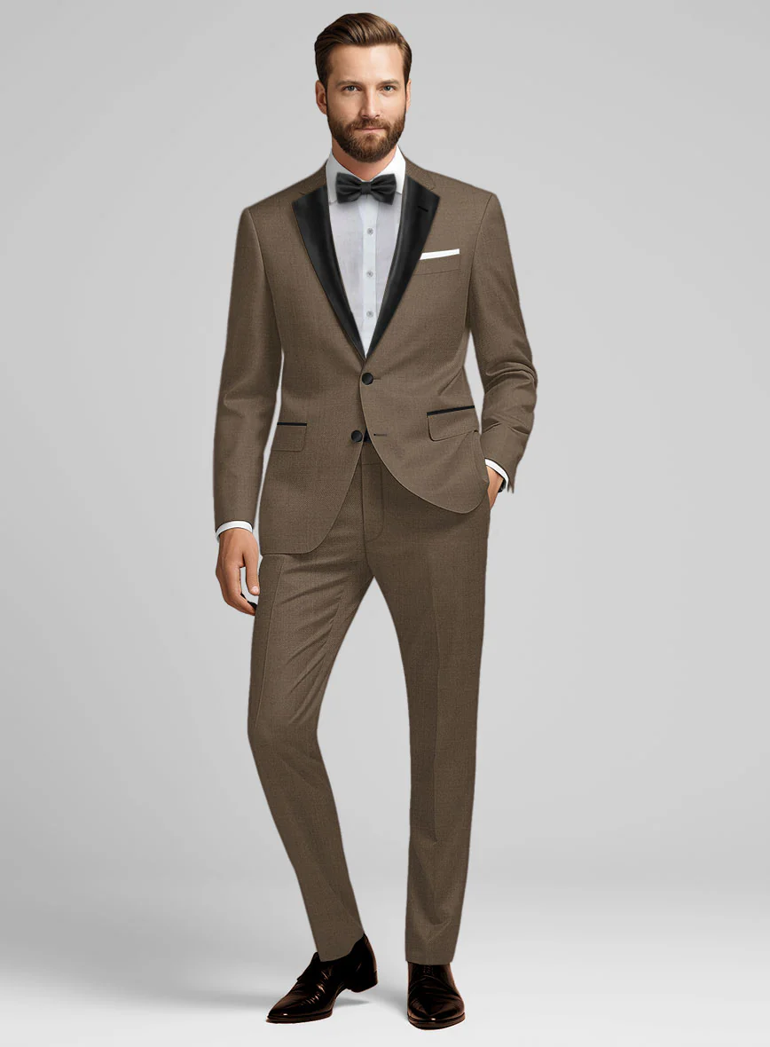 Napolean Brown Wool Tuxedo Suit