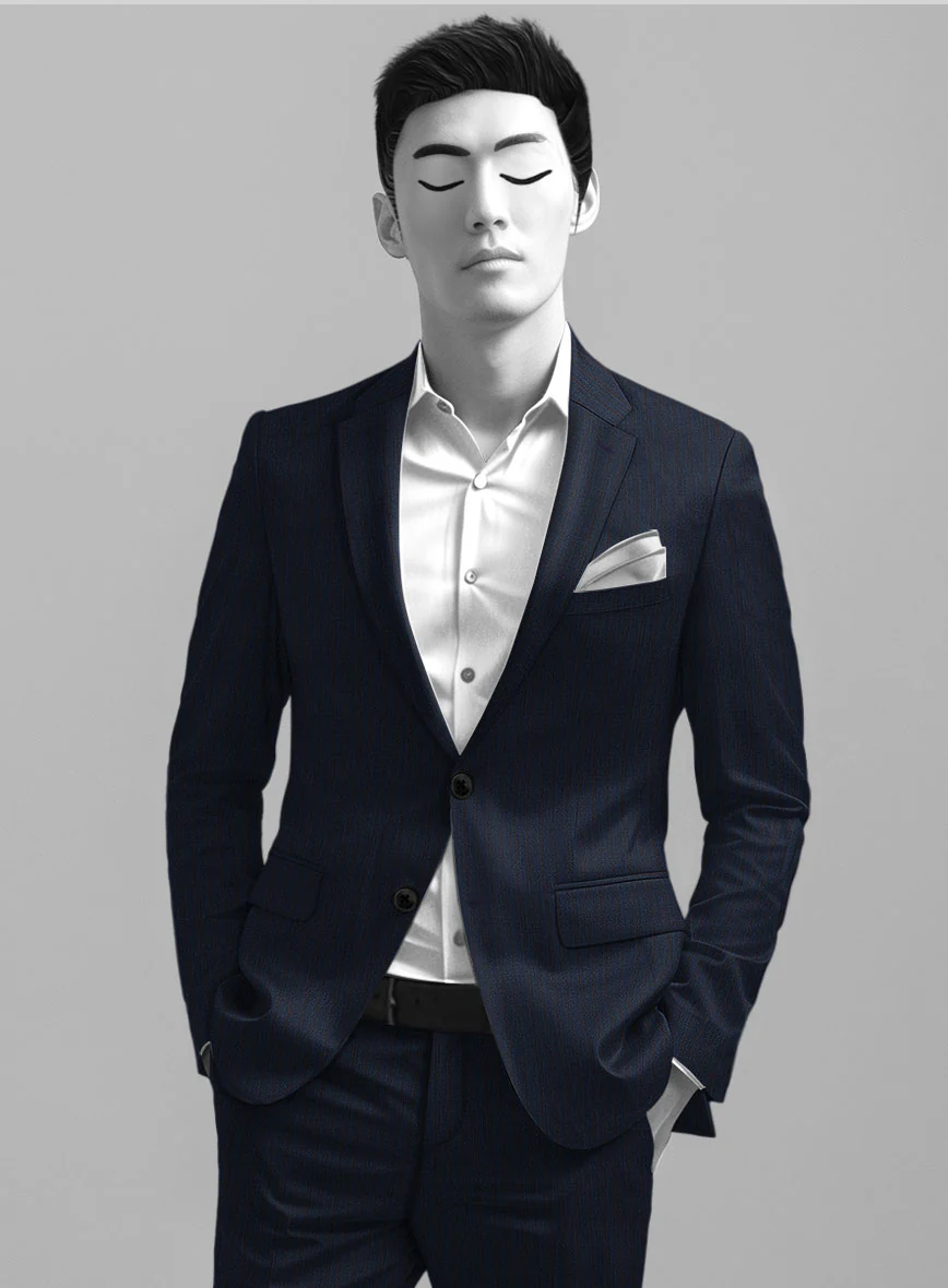 Napolean Calipso Stripe Dark Blue Wool Jacket - Image 2