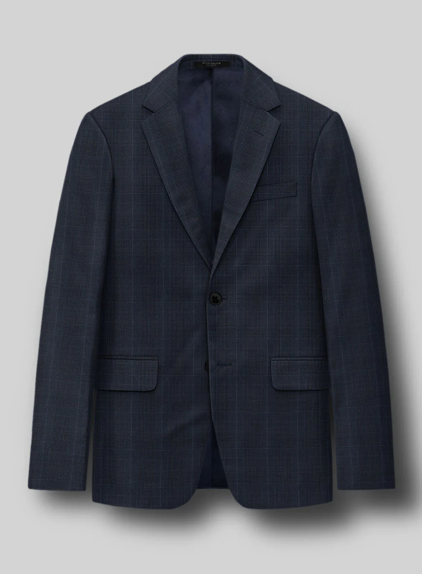 Napolean Canzo Glen Dark Blue Wool Jacket