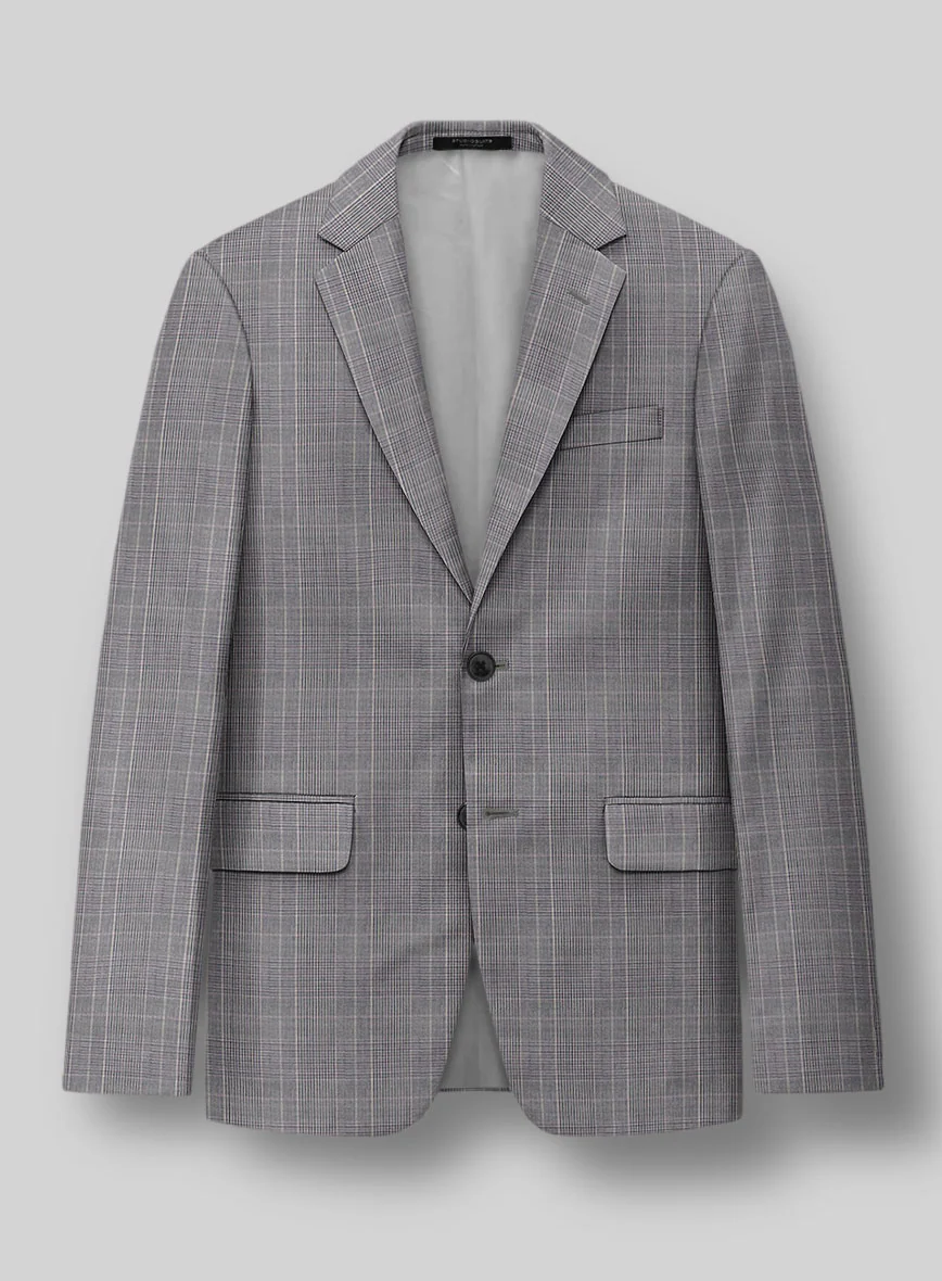 Napolean Canzo Glen Gray Blue Wool Jacket