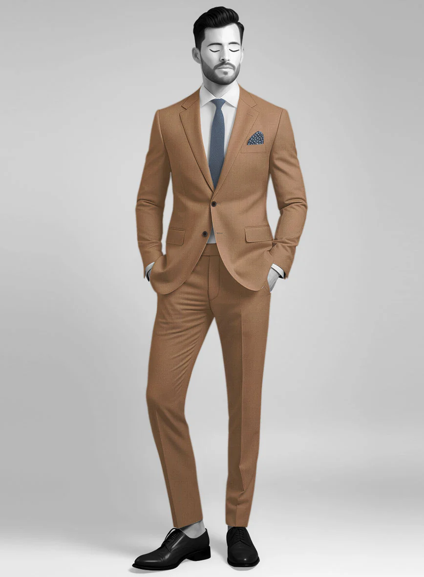 Napolean Caramel Brown Wool Suit