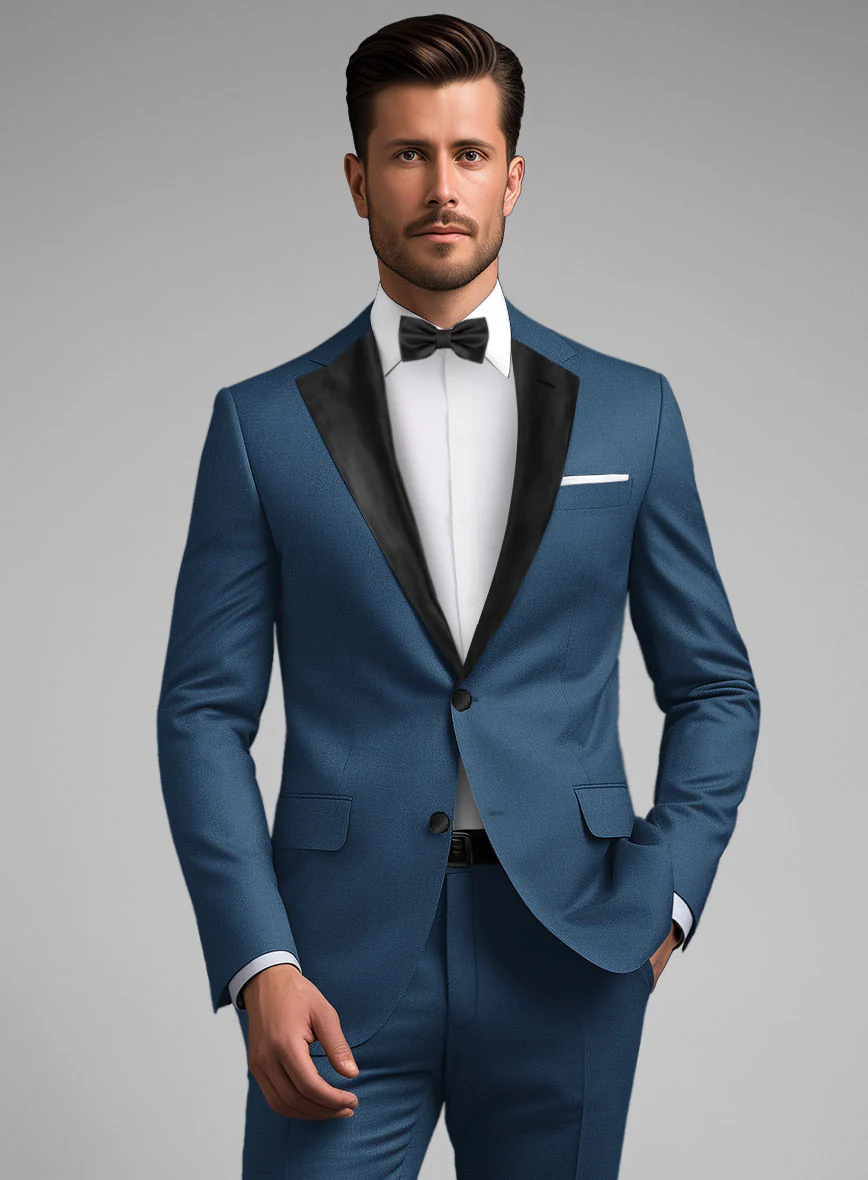 Napolean Casa Blue Wool Tuxedo Suit - Image 4