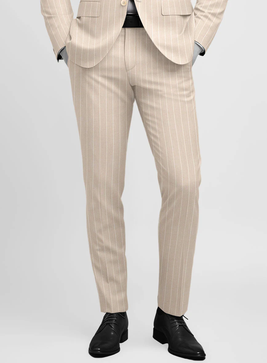 Napolean Como Bar Beige Wool Pants