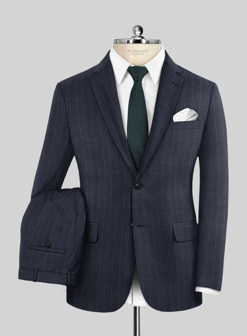 Napolean Como Bar Dark Blue Wool Suit - Image 2