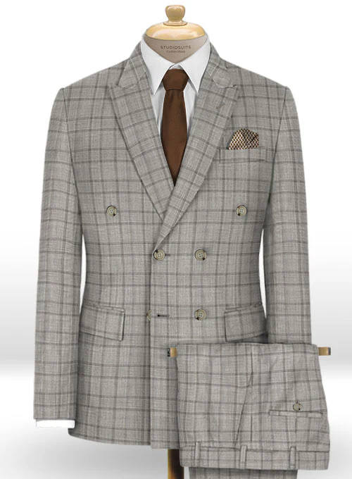 Napolean Corro Gray Wool Double Breasted Suit
