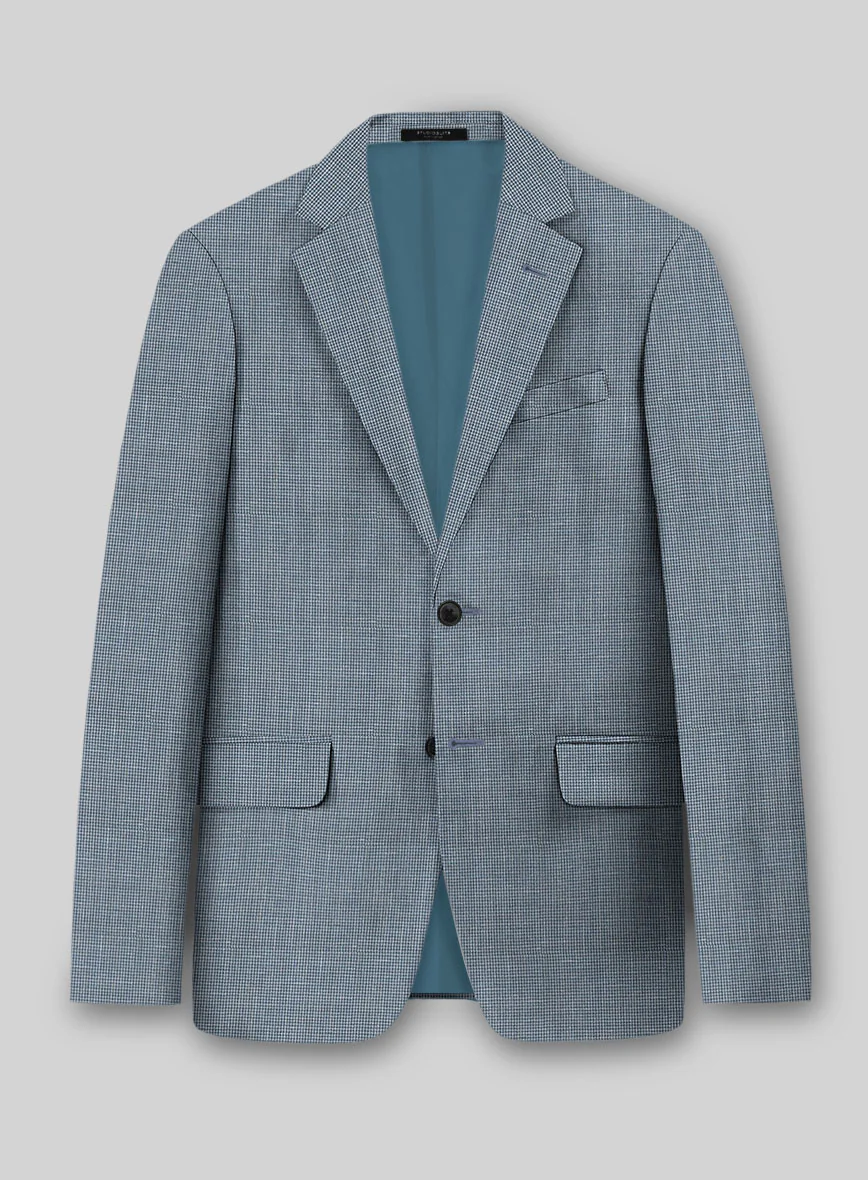 Napolean Costa Mini Houndstooth Blue Wool Jacket