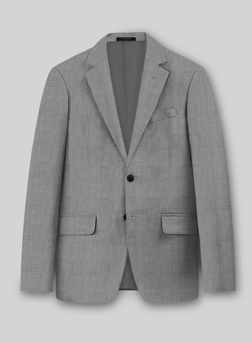Napolean Costa Mini Houndstooth Gray Wool Jacket