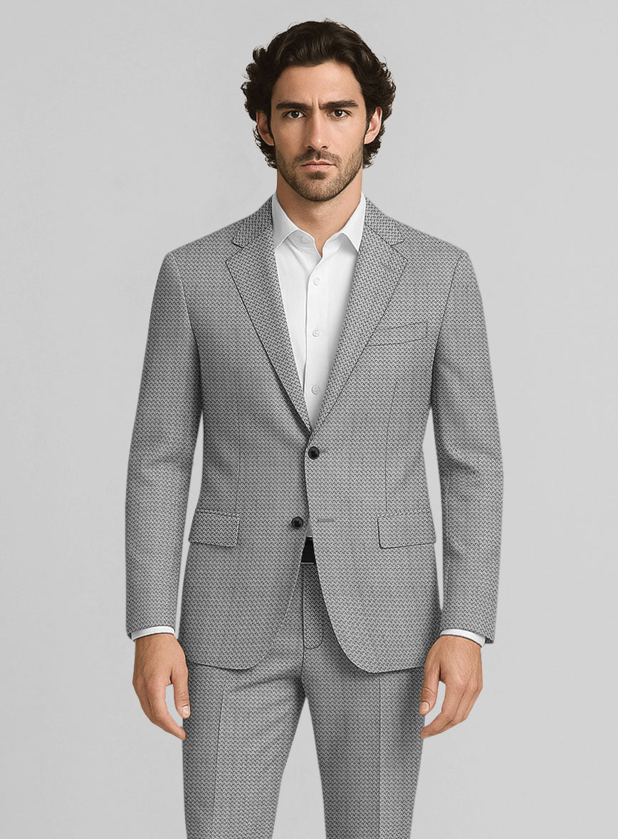 Napolean Dalmoro Chevron Weave Black And White Wool Jacket - Image 2