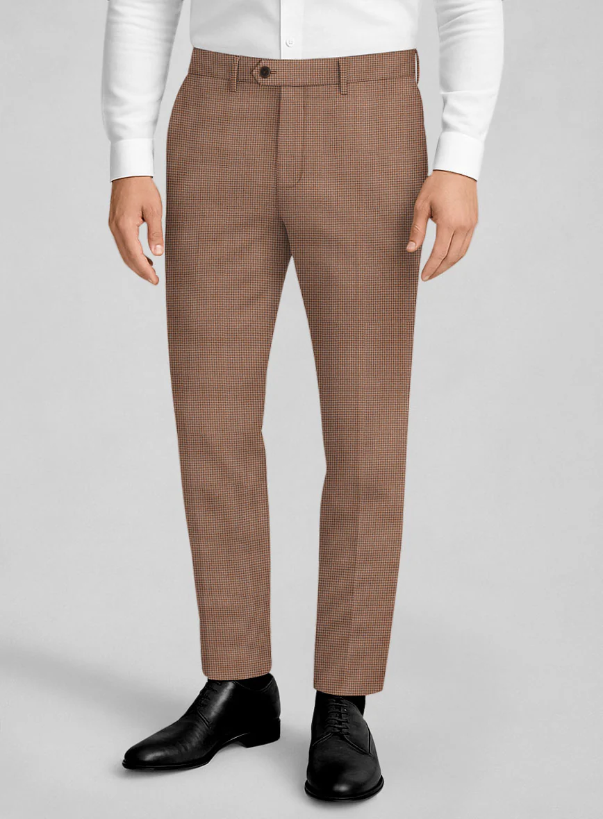 Napolean Delviro Mini Houndstooth Brown Wool Pants