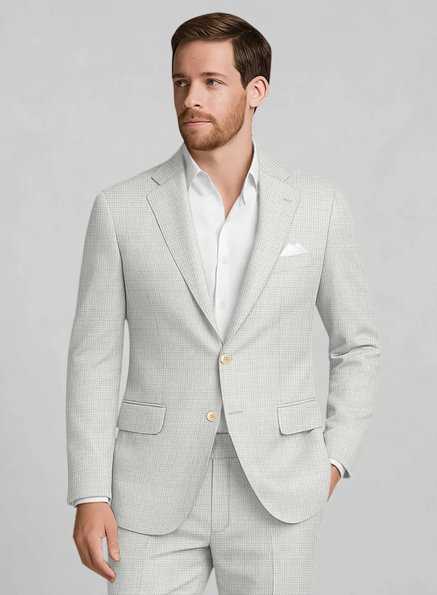 Napolean Delviro Mini Houndstooth Gray Wool Suit - Image 3