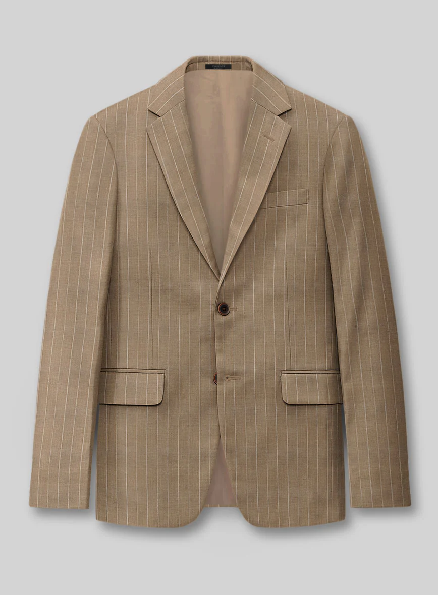 Napolean Derossi Stripe Beige Wool Jacket