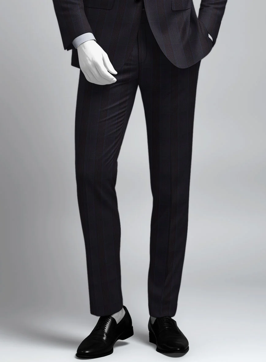Napolean Devon Check Violet Wool Pants - Image 2