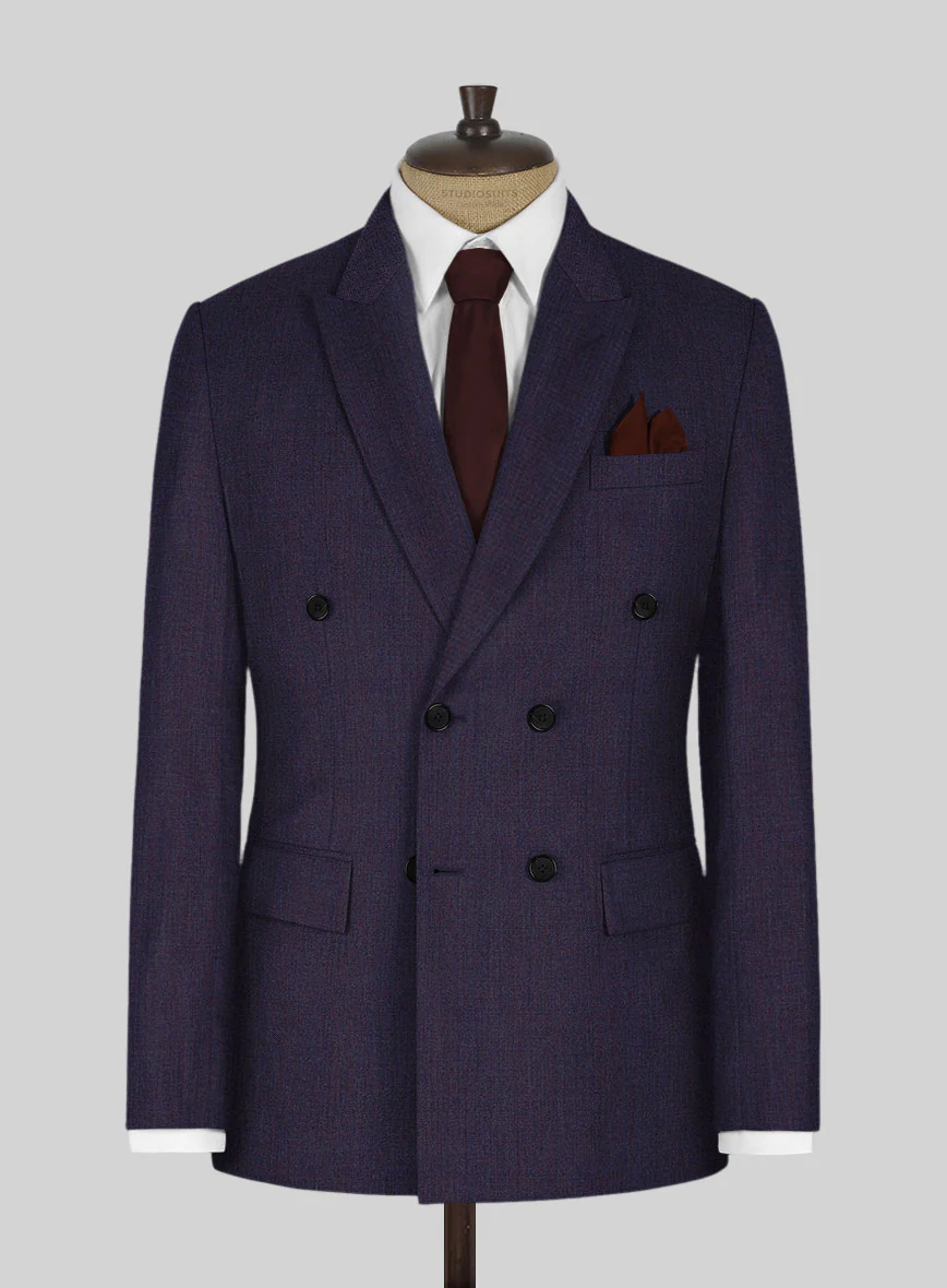 Napolean Eggplant Wool Double Breasted Jacket