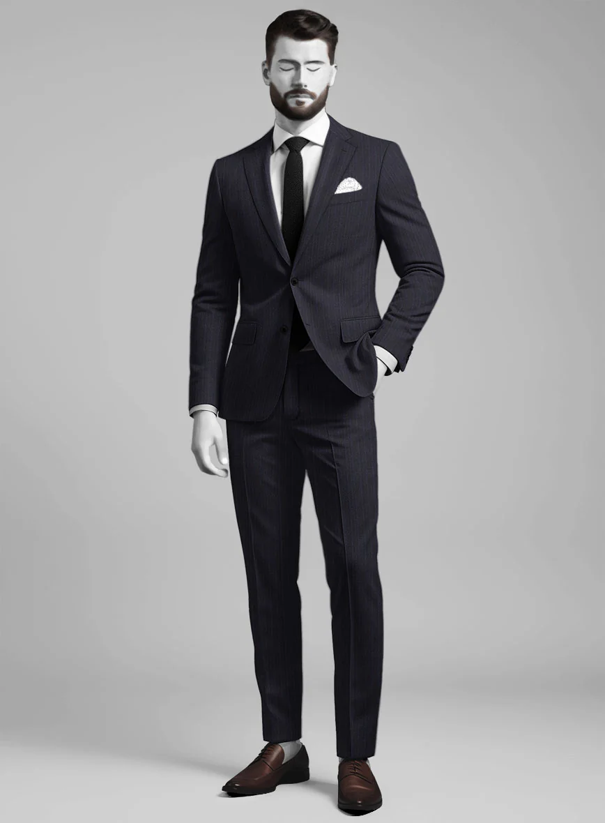 Napolean Elias Stripe Navy Wool Suit