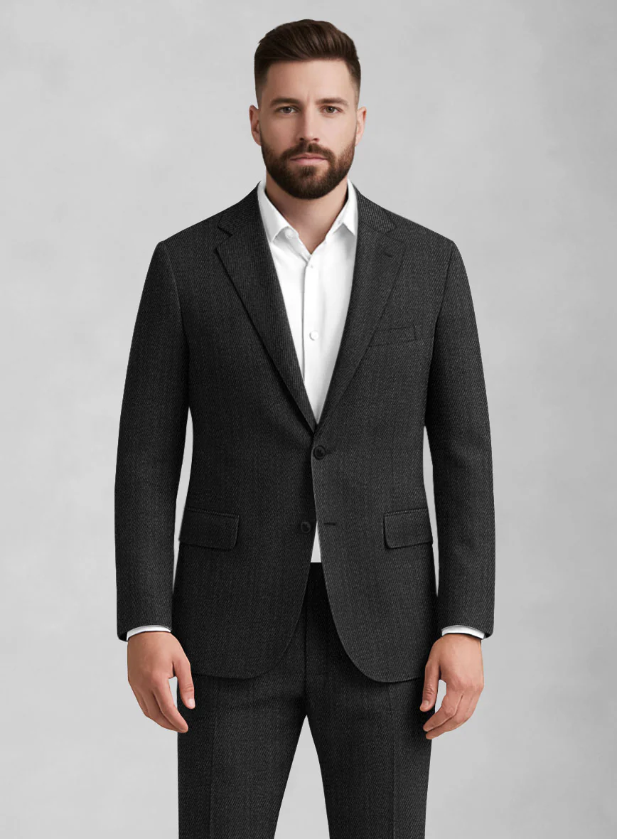 Napolean English Twill Charcoal Wool Jacket - Image 2