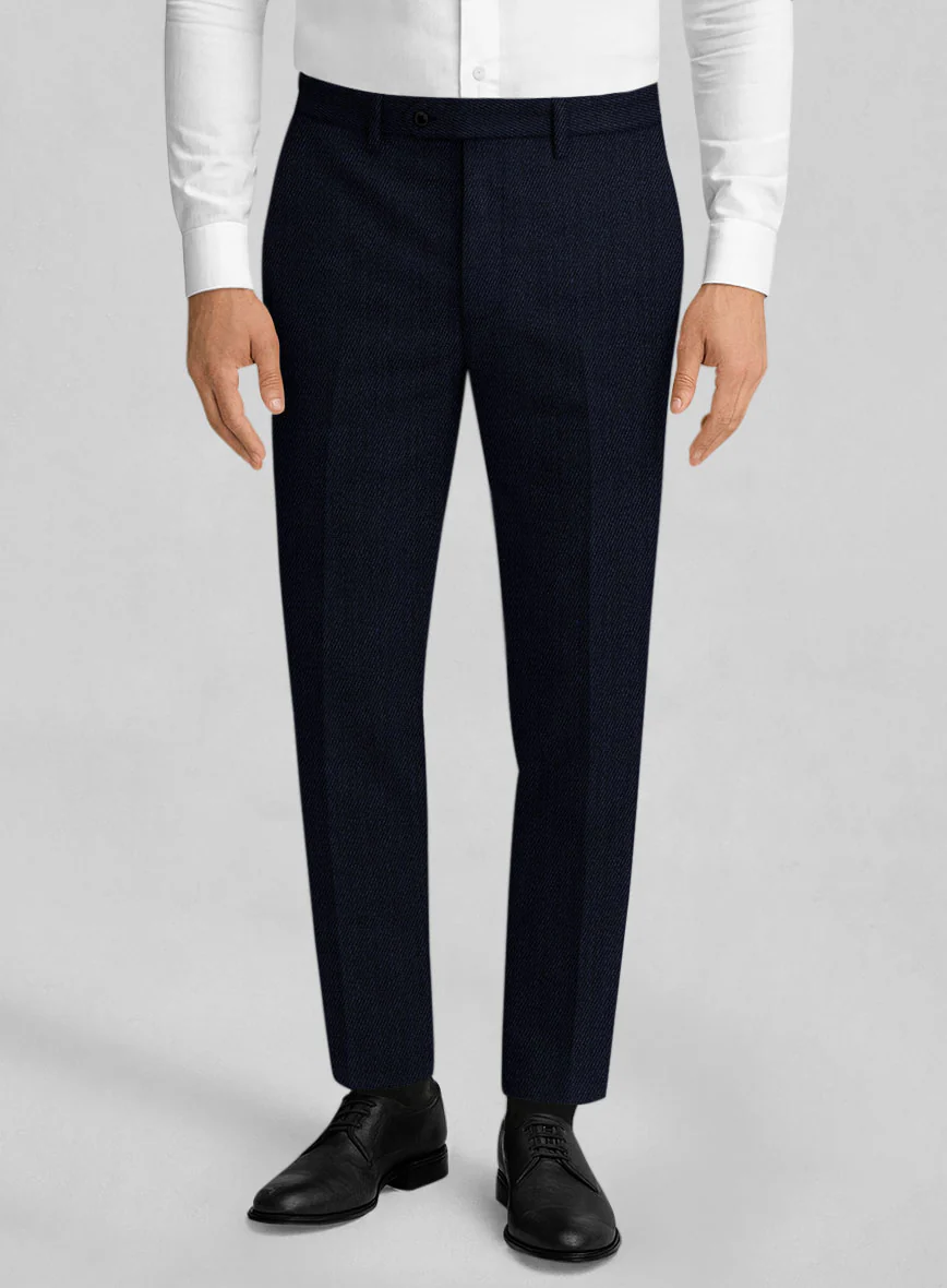 Napolean English Twill Dark Blue Wool Pants