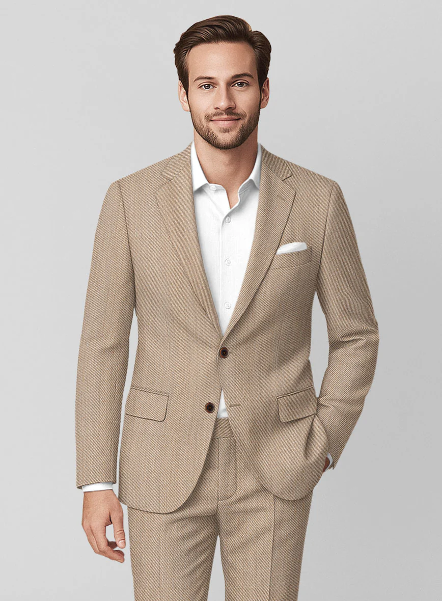 Napolean English Twill Light Brown Wool Suit - Image 4