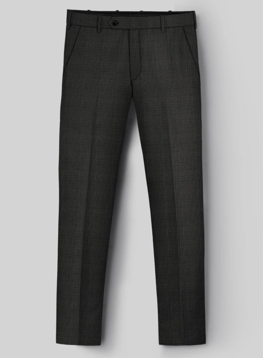 Napolean Esso Tartan Charcoal Wool Suit - Image 7