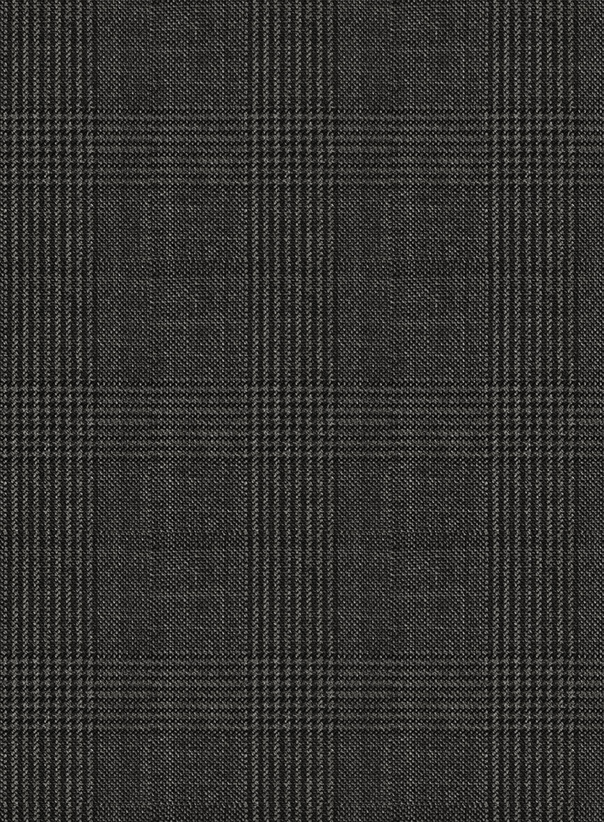 Napolean Esso Tartan Charcoal Wool Suit - Image 8